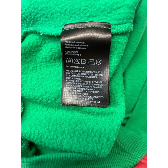 H&M Kids Green Christmas Sweatshirt Santa Penguin Reindeer Novelty Ugly Sweater - Picture 5 of 8